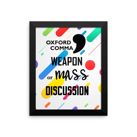 Oxford Comma Framed Poster