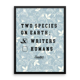 Writer Species Framed poster